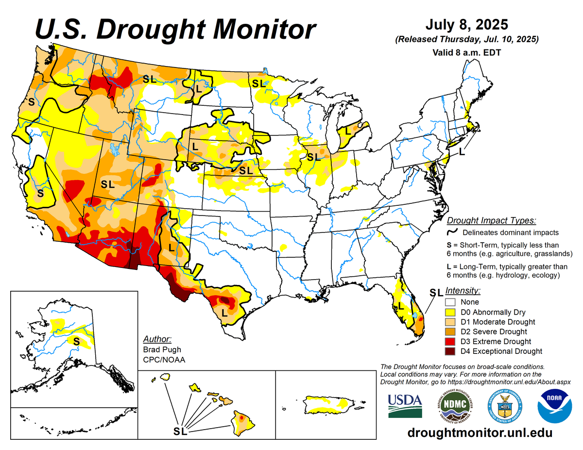 us drought monitor map
