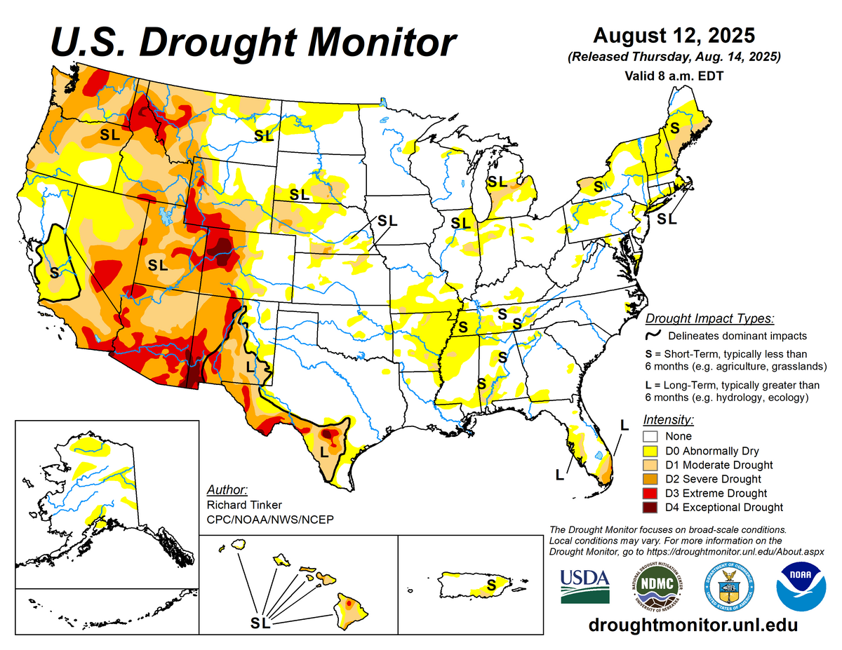 us drought monitor map