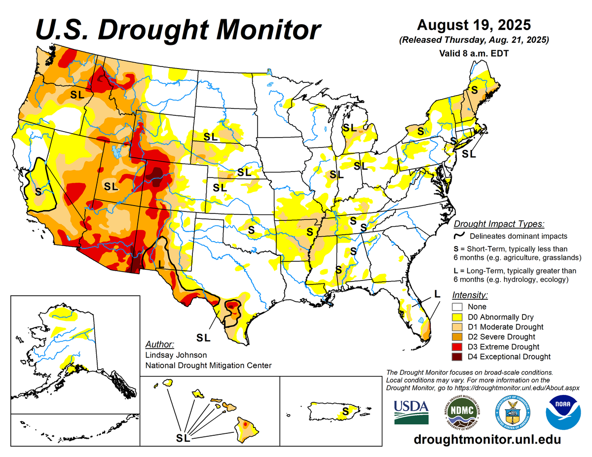 us drought monitor map