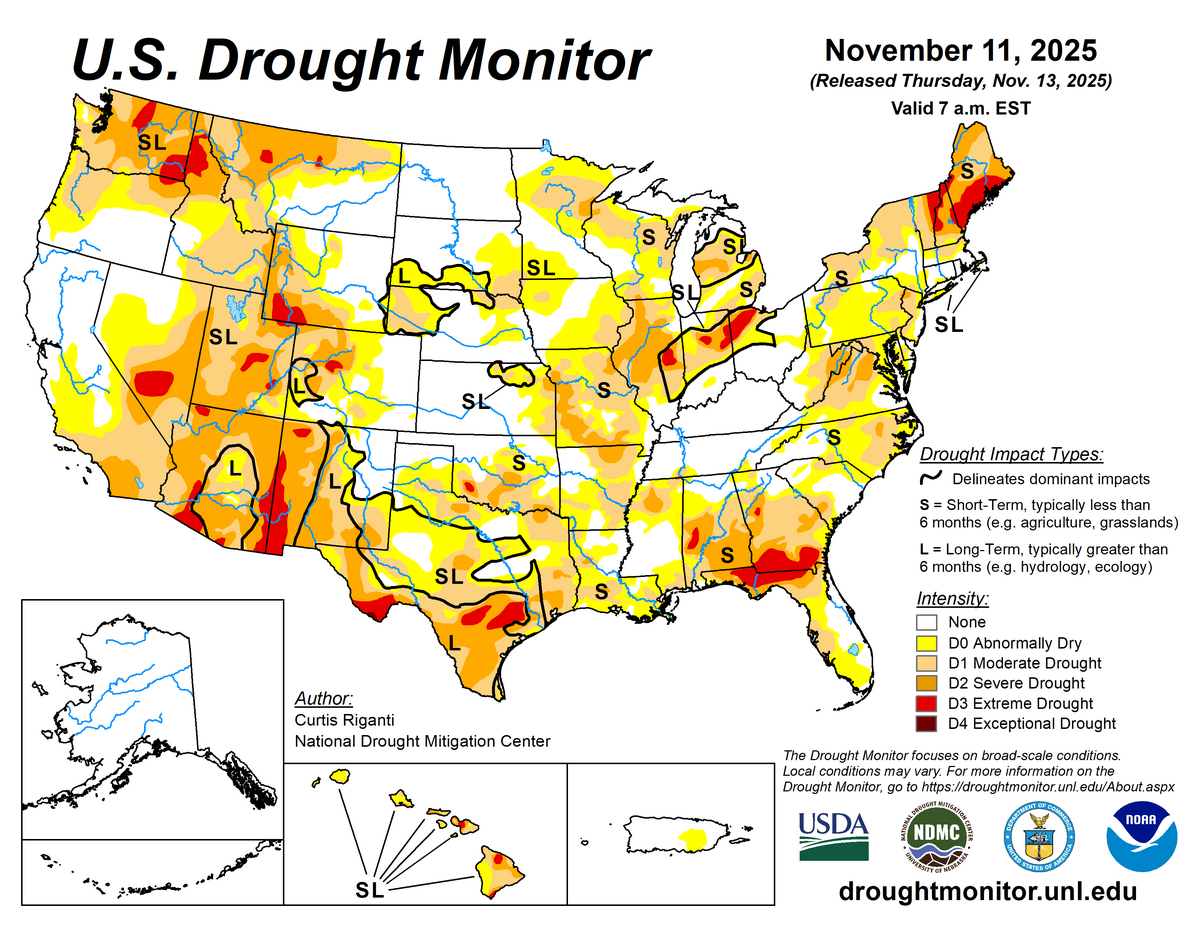 us drought monitor map