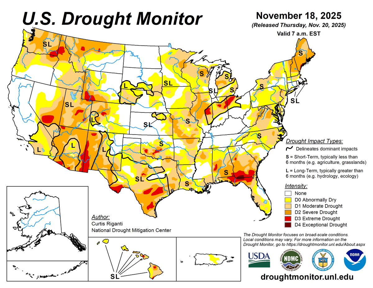 US drought monitor map