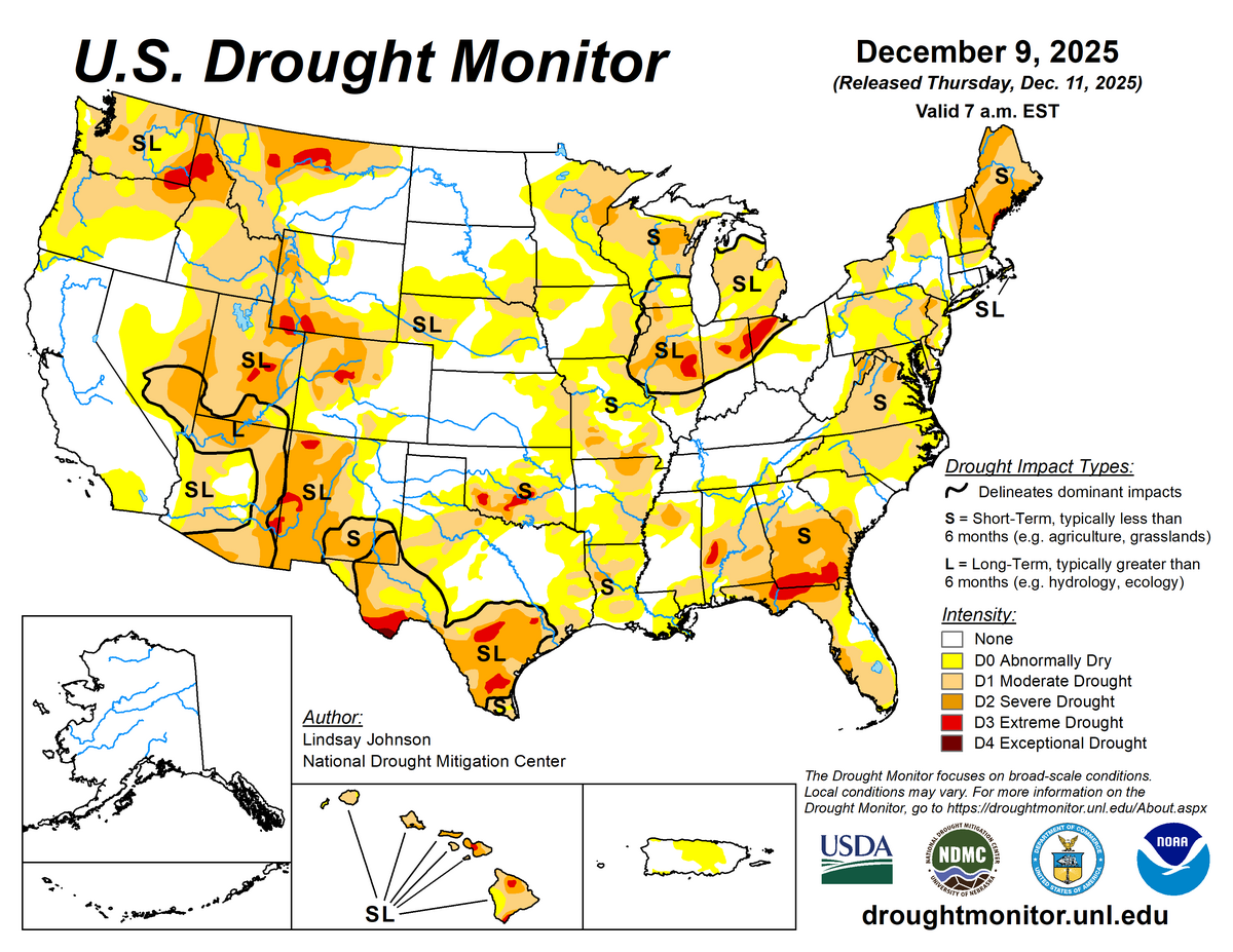 us drought monitor map