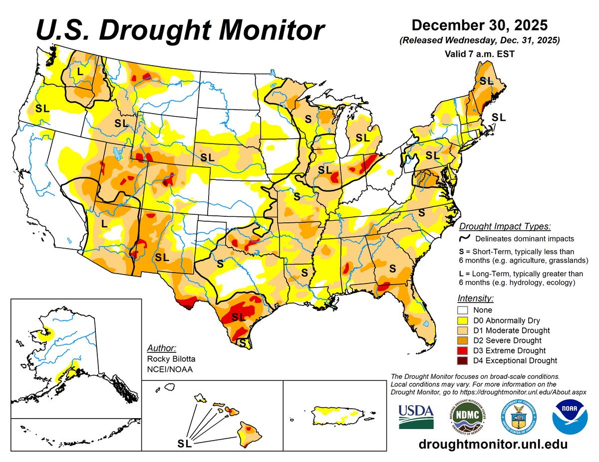 us drought monitor map