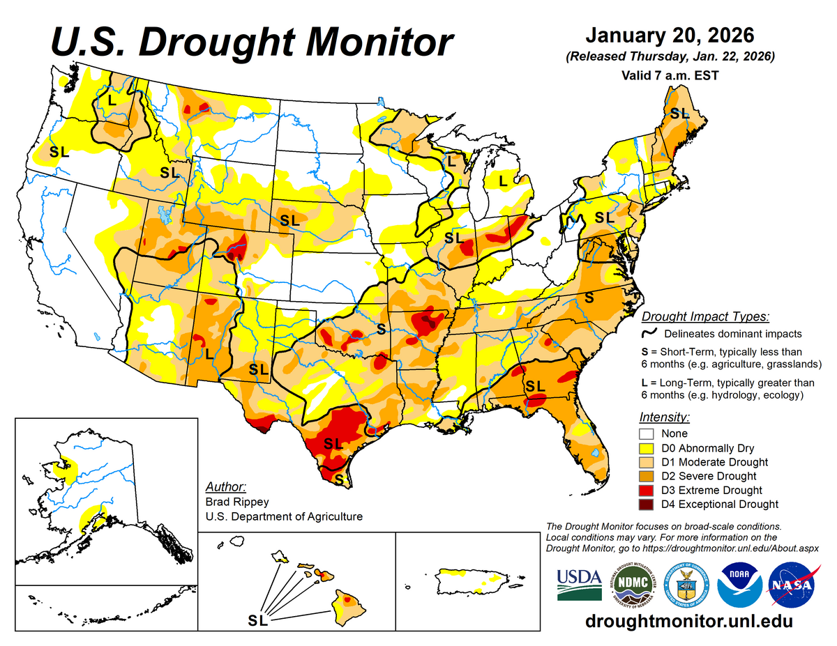 us drought monitor map. 