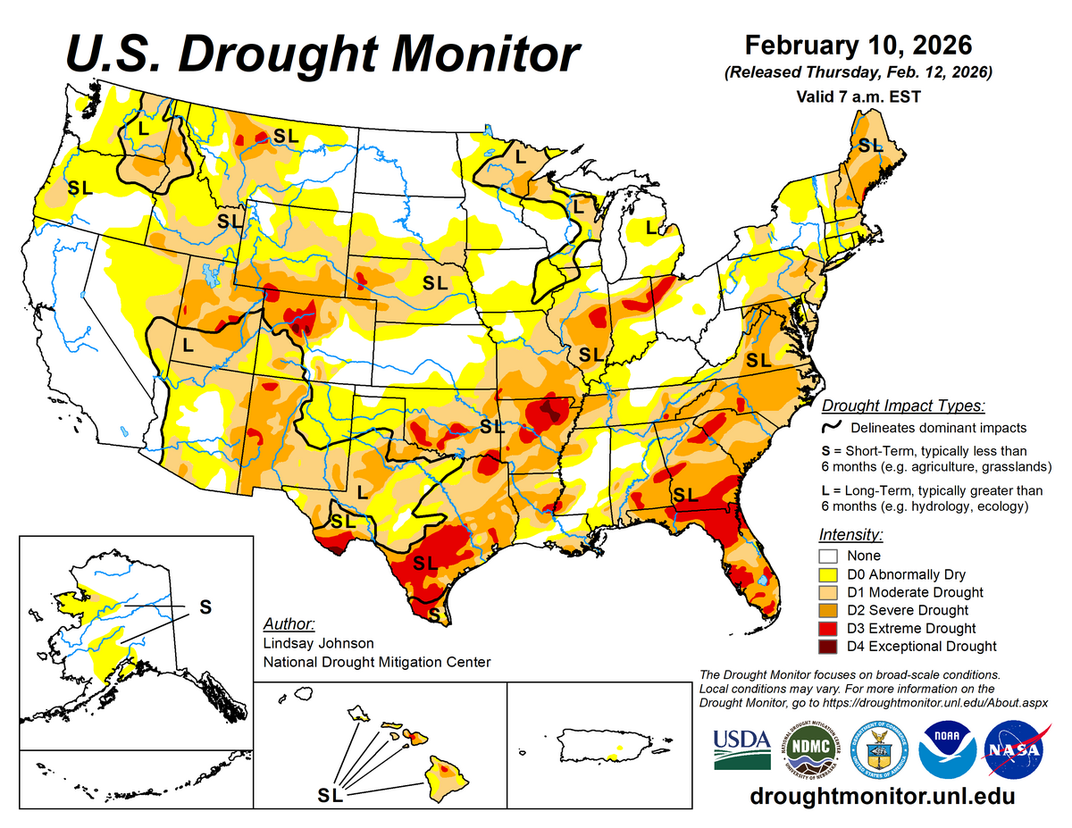 us drought monitor map