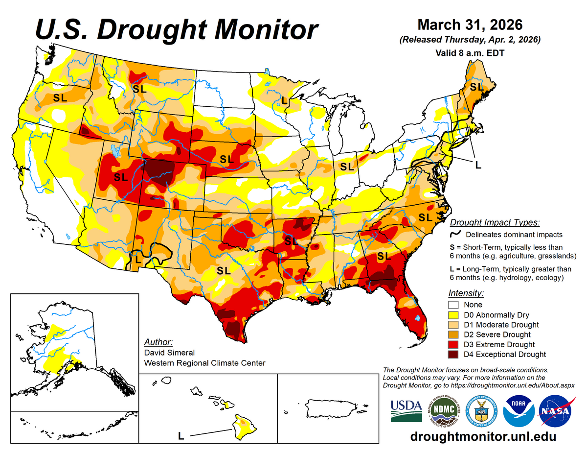 us drought monitor map