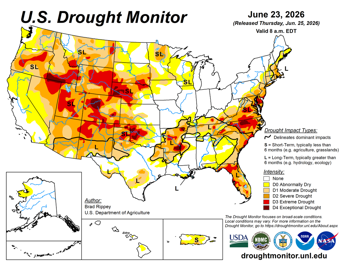 us drought monitor map