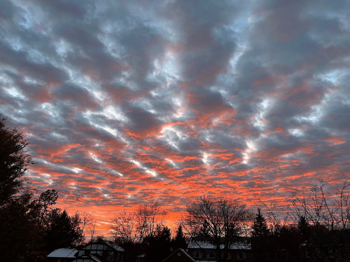 altocumulus at sunset